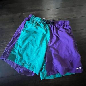 Men's Obey Easy Relaxed Recess Short, Green and Purple